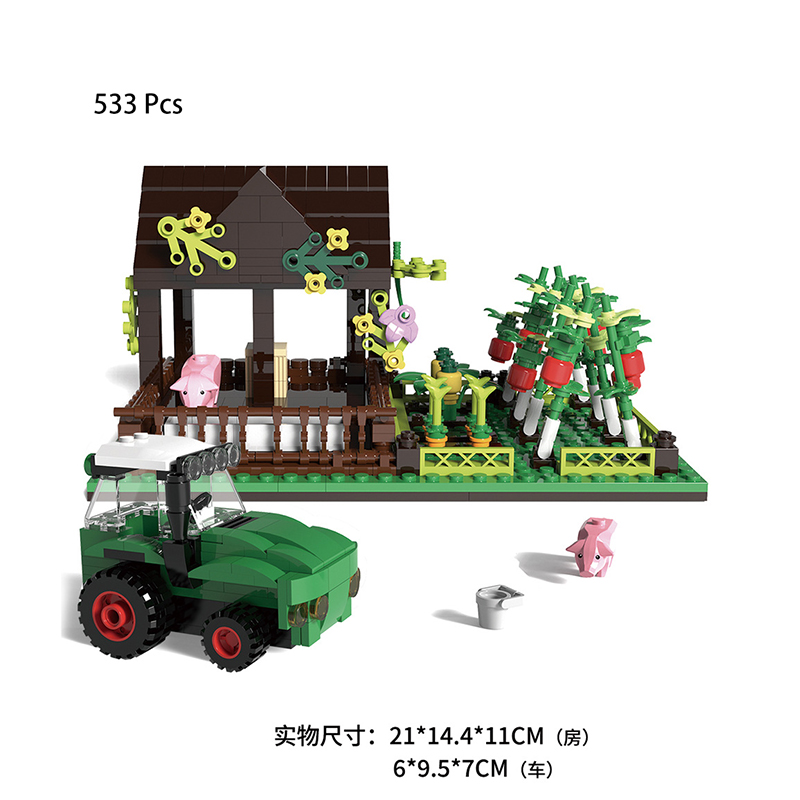 Is Farming Under Agriculture - Happy Ranch MOC Bausteine Spielzeug Bauernhof-Szene