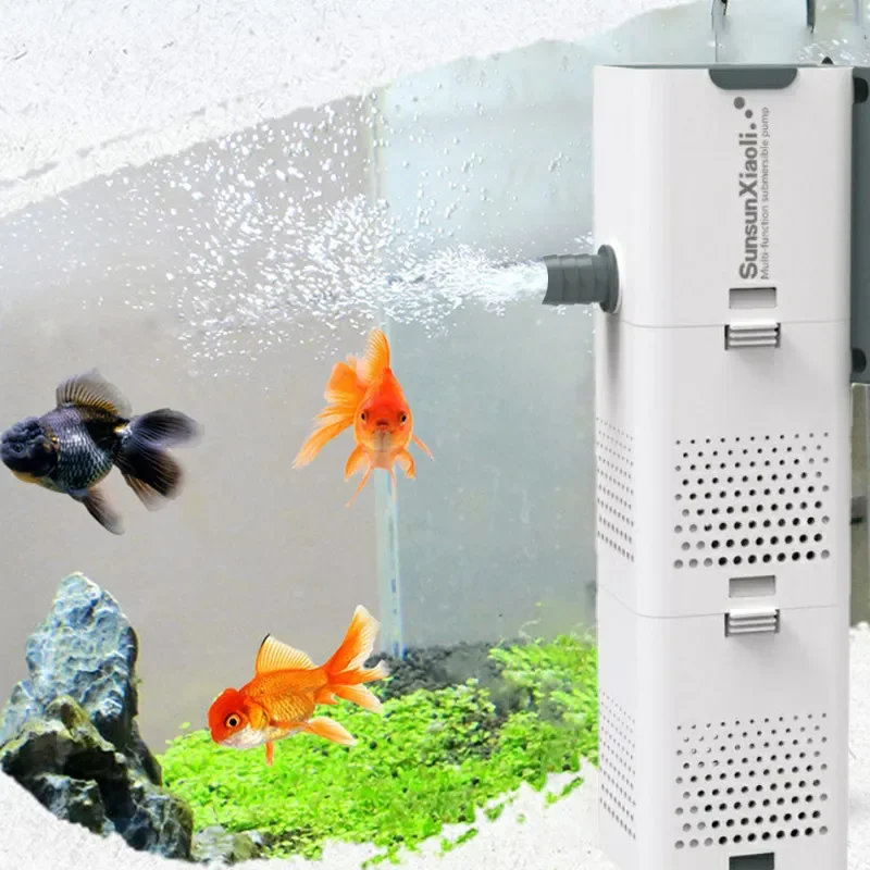 Fish Pond Aerator - 3-in-1-Aquarium-Filterpumpe, Aquarium-Luftpumpe, Wellenpumpe, Aquarium, Tauchluft, Sauerstoff,